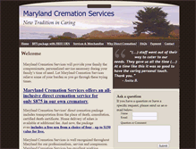 Tablet Screenshot of marylandcremationservices.com